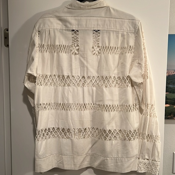 Bode Sheer Lace Tablecloth Shirt - Picture 5 of 5
